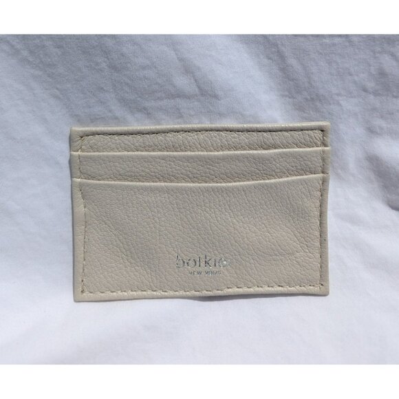 Botkier New York Card Case Holder Wallet Minimalist Cream Silver - Picture 1 of 7
